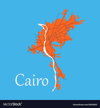 Map of cairo city streets egypt flat view vector image