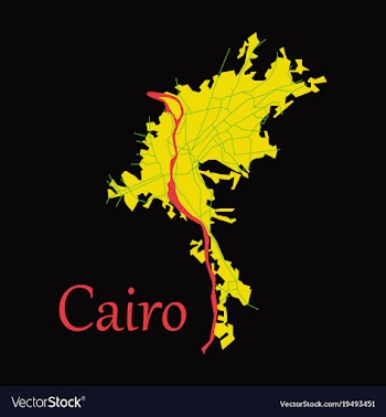 Map of cairo city streets egypt flat view vector image