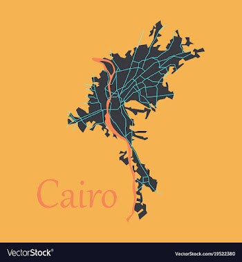 Map of cairo city streets egypt flat view vector image