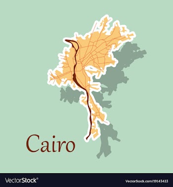 Map of cairo city streets egypt sticker view vector image
