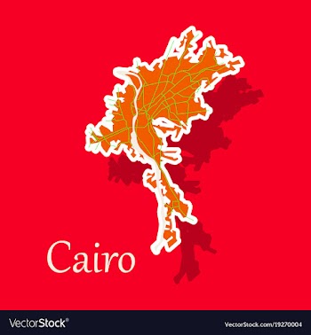 Map of cairo city streets egypt sticker view vector image
