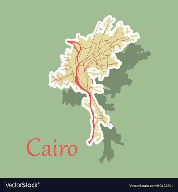 Map of cairo city streets egypt sticker view vector image