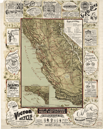 Map of California roads for cyclers. | Free Photo - rawpixel