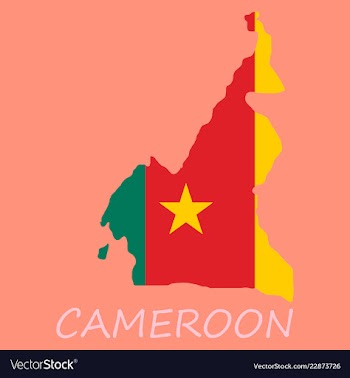 Map of cameroon with the image of the national vector image