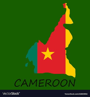 Map of cameroon with the image of the national vector image