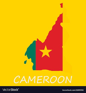 Map of cameroon with the image of the national vector image