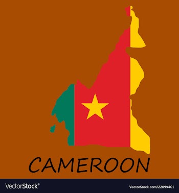 Map of cameroon with the image of the national vector image
