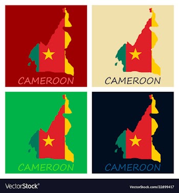 Map of cameroon with the image of the national vector image