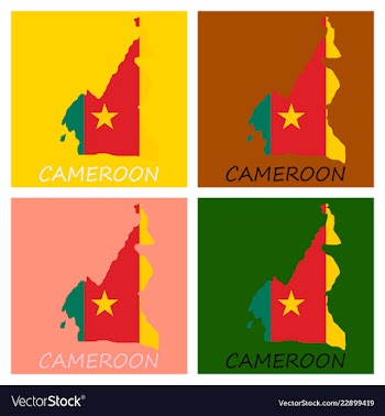 Map of cameroon with the image of the national vector image