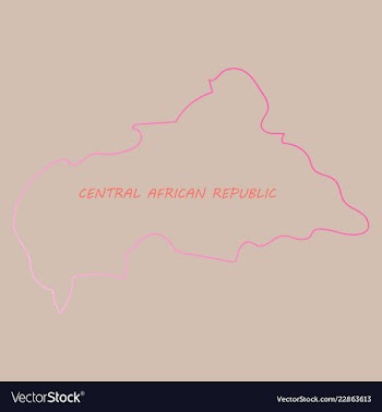 Map of central african republic with flag vector image