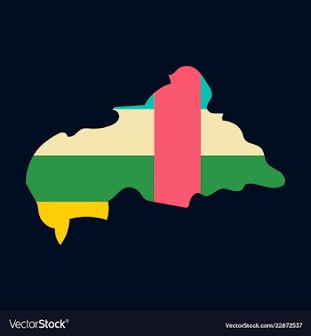 Map of central african republic with flag vector image
