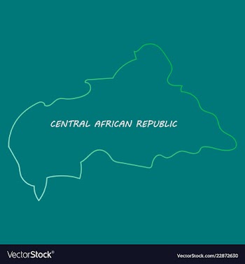 Map of central african republic with flag vector image