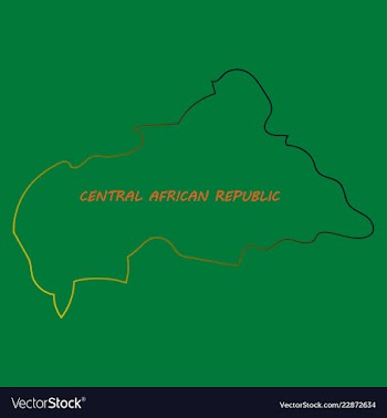 Map of central african republic with flag vector image