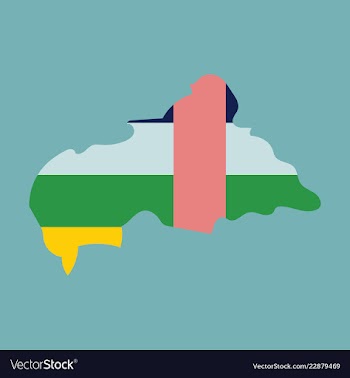 Map of central african republic with flag vector image