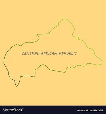 Map of central african republic with flag vector image
