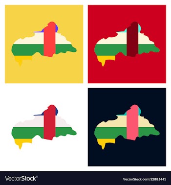 Map of central african republic with flag vector image
