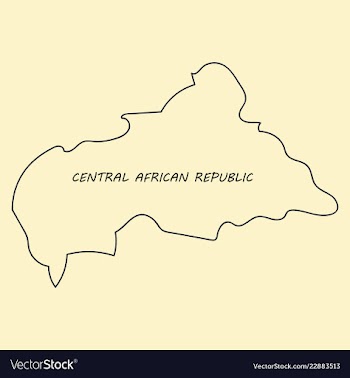Map of central african republic with flag vector image