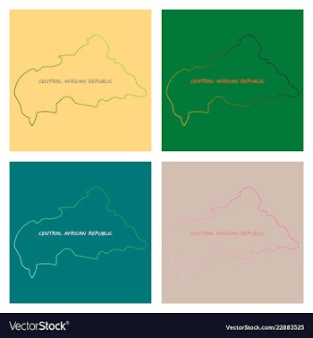 Map of central african republic with flag vector image