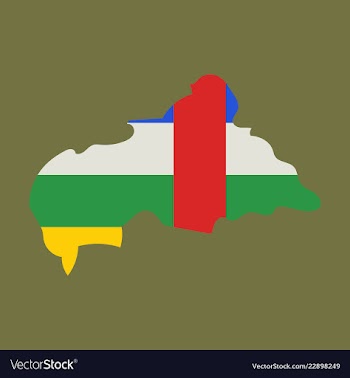 Map of central african republic with flag vector image