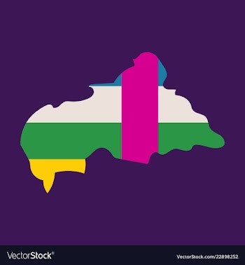 Map of central african republic with flag vector image