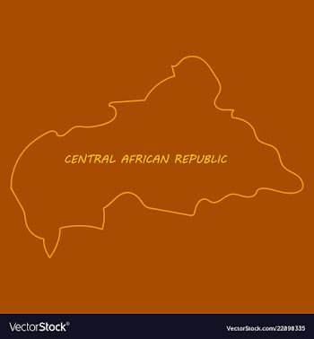 Map of central african republic with flag vector image