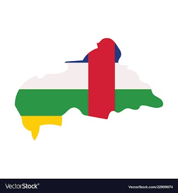 Map of central african republic with flag vector image