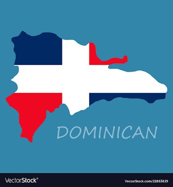 Map of dominican republic with the flag north vector image