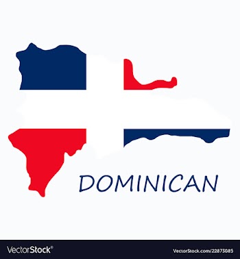 Map of dominican republic with the flag north vector image