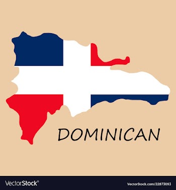 Map of dominican republic with the flag north vector image