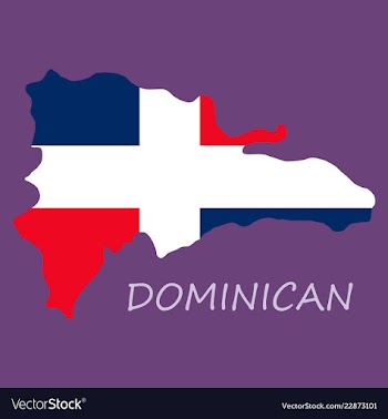 Map of dominican republic with the flag north vector image