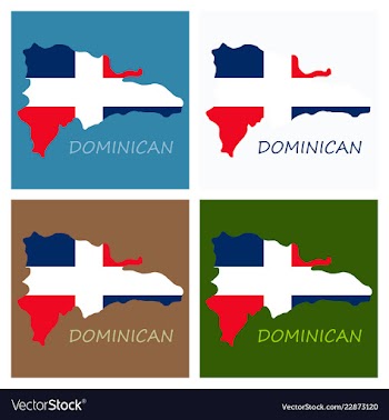 Map of dominican republic with the flag north vector image