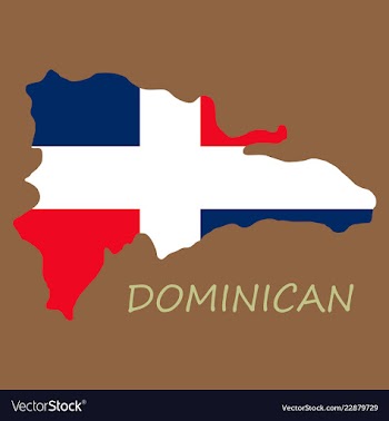 Map of dominican republic with the flag north vector image