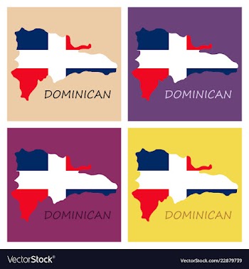 Map of dominican republic with the flag north vector image