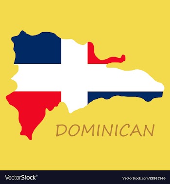 Map of dominican republic with the flag north vector image