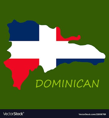 Map of dominican republic with the flag north vector image