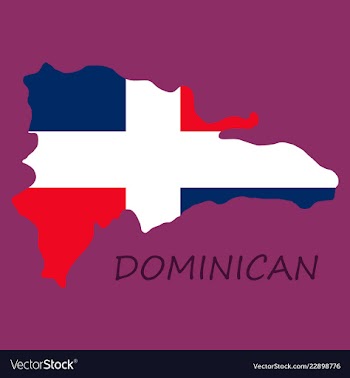Map of dominican republic with the flag north vector image