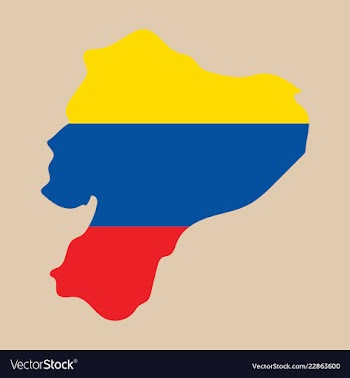 Map of ecuador with regions and flags of provinces vector image