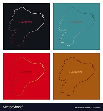 Map of ecuador with regions and flags of provinces vector image