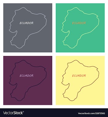 Map of ecuador with regions and flags of provinces vector image
