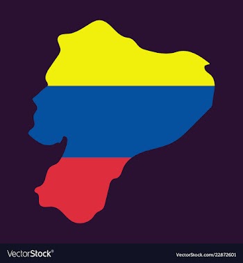 Map of ecuador with regions and flags of provinces vector image