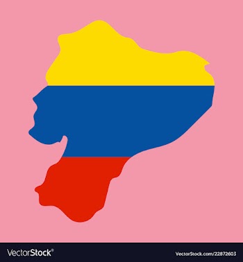 Map of ecuador with regions and flags of provinces vector image