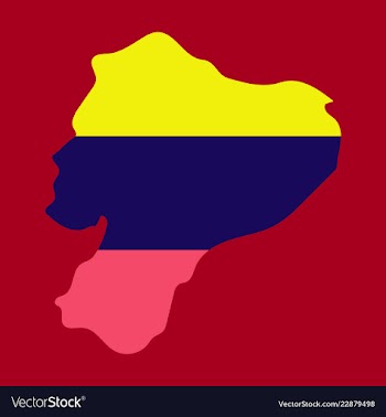 Map of ecuador with regions and flags of provinces vector image