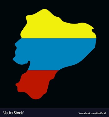 Map of ecuador with regions and flags of provinces vector image
