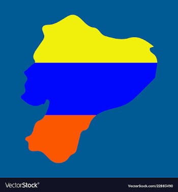 Map of ecuador with regions and flags of provinces vector image