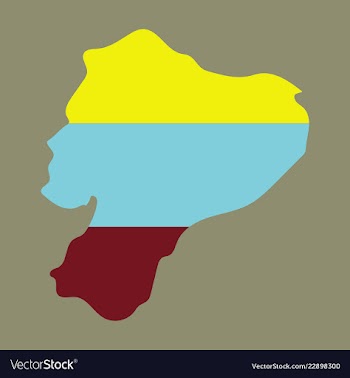 Map of ecuador with regions and flags of provinces vector image