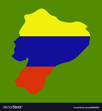 Map of ecuador with regions and flags of provinces vector image