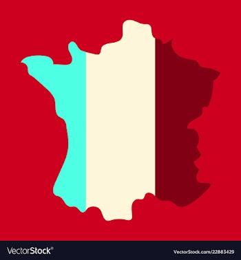 Map of france with flag isolated 3d isometric vector image