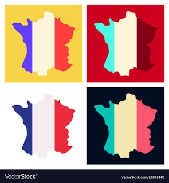 Map of france with flag isolated 3d isometric vector image