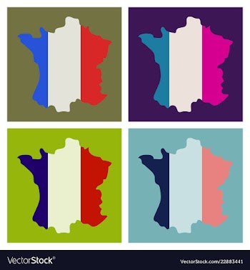 Map of france with flag isolated 3d isometric vector image