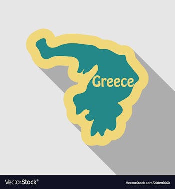 Map of greece in flat style with shadow vector image